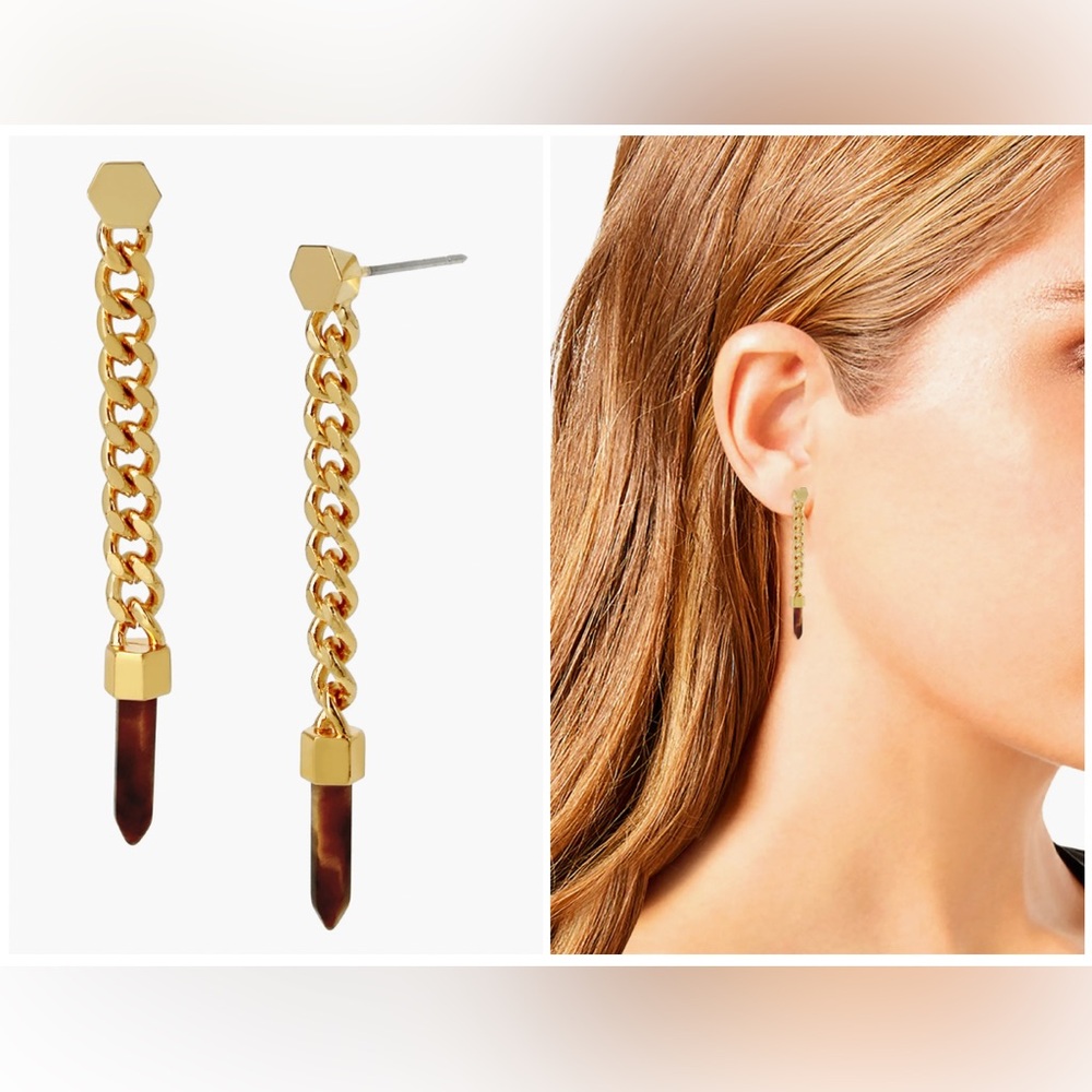 Allsaints Tiger's Eye Linear Drop Earring